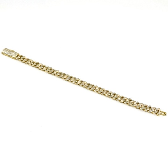 18K Gold Plated 3.4CTW Moissanite Square Miami Cuban Bracelet